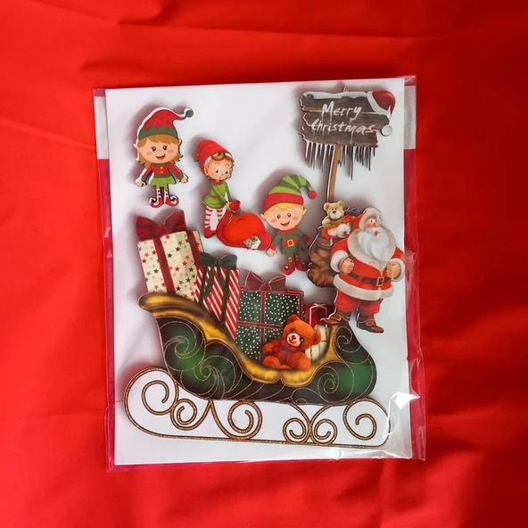 Yılbaşı Ahşap Sticker Model 2 ürün görseli 1