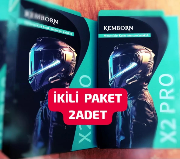 Kemborn Motosiklet Kask Kulaklık İntercom 2ADET 2kişilik Evrensel Eşleşme İnterkom Seti ürün görseli 1