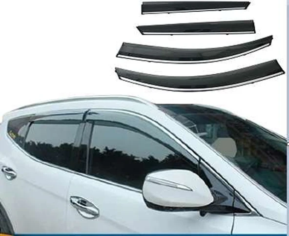 Hyundai Santa Uyumlu Fe 2013 2018 Kromlu Cam Rüzgarlığı İthal ürün görseli 1