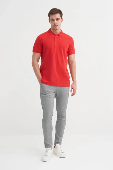 Cazador Polo Yaka Slim Fit Pike Düz Pamuklu Tişört ürün görseli 1