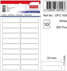 Tanex Etiket Ofc-109 Beyaz 13X50Mm 10 lu - 2 paket ürün görseli 1