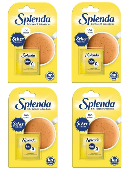 Splenda 100 Tablet 4'lü Paket Tatlandırıcı ürün görseli 1