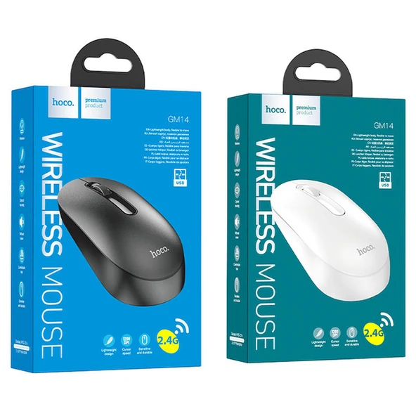 HOCO GM14 Platinium 1200dPi 2.4G Bluetooth Kablosuz Optik Mouse - Resim 5