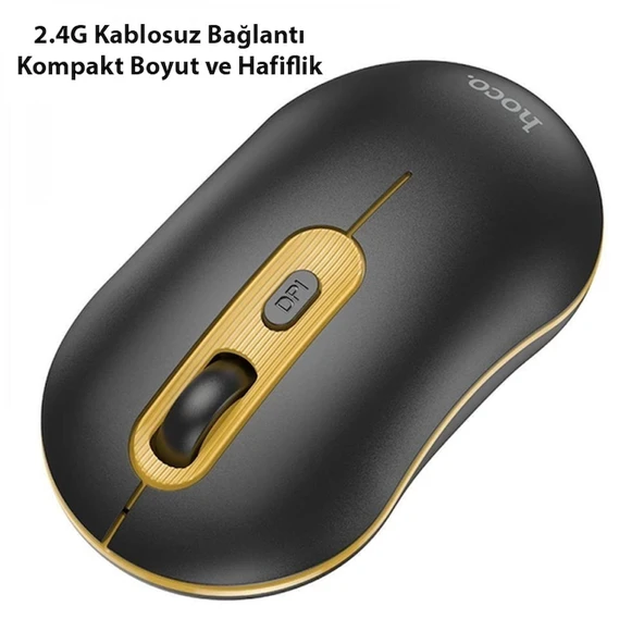 HOCO GM21 Platinium 1600dPi 2.4G Bluetooth Kablosuz Optik Mouse - Resim 3