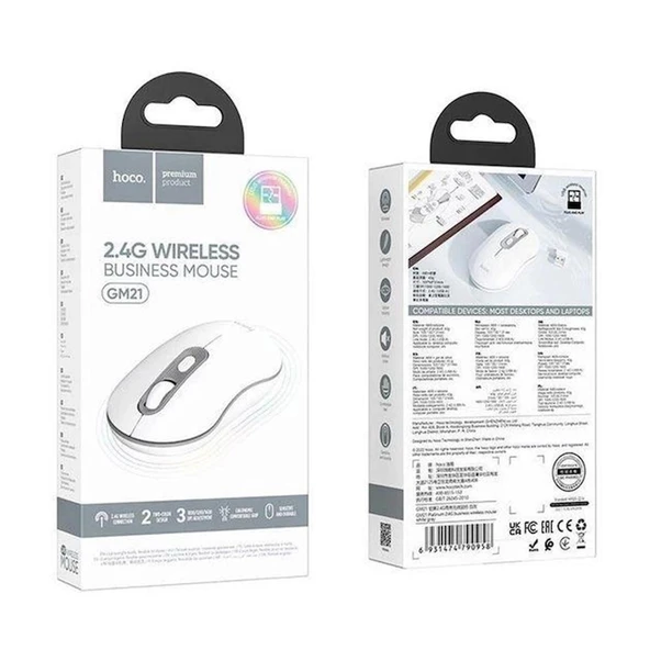HOCO GM21 Platinium 1600dPi 2.4G Bluetooth Kablosuz Optik Mouse - Resim 10