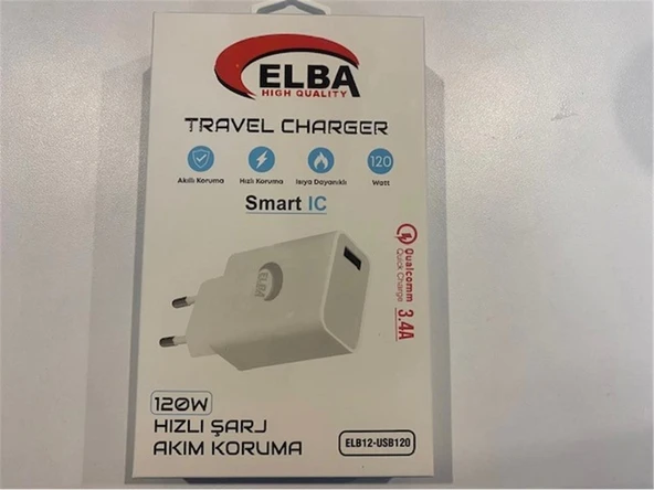 Elba ELB12 Elb- USB120 120W 3.4A Hızlı Şarj Akım Koruma Isıya Dayanıklı EV Şarj Kafa ürün görseli 1