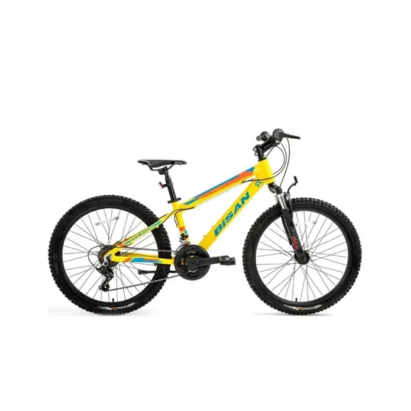 Bisan KDX 2900 V Fren 21 Vites 24 Jant Dağ Bisikleti Cat Sarı Mavi 30 Kadro ürün görseli 1