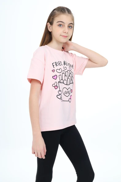 Toontoy Kız Çocuk Baskılı Tişört - Resim 3