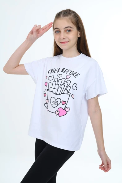 Toontoy Kız Çocuk Baskılı Tişört - Resim 7