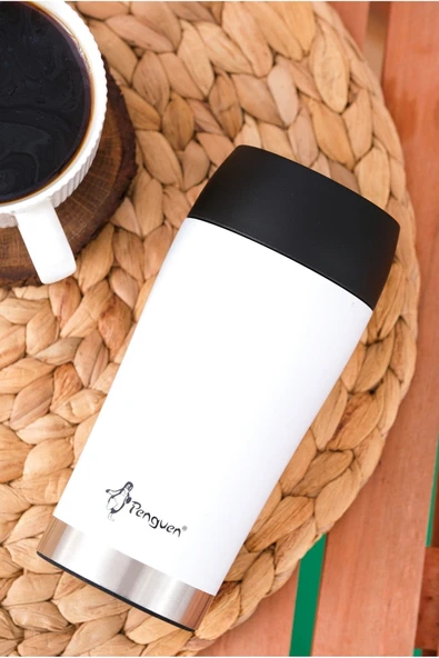 Penguen-3024 Beyaz Mug Termos 300ml - Resim 2