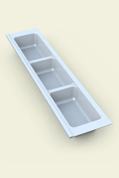 Mutfak Çekmece Içi Kaşıklık, Beyaz Üç Bölmeli Modül 11Cm X 48Cm ürün görseli 1