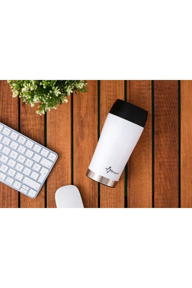 Penguen-3024 Beyaz Mug Termos 300ml - Resim 3