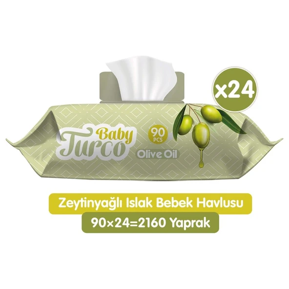 Baby Turco Zeytinyağlı Islak Bebek Havlusu 24 x 90 Adet ürün görseli 1