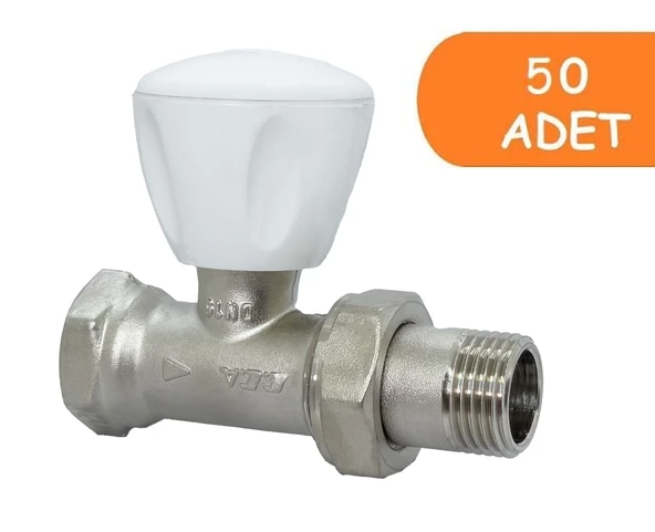 50 Adet ECA RV3 1/2 Düz Radyatör Valfi  Petek Havlupan Vanası 602120725 ürün görseli 1
