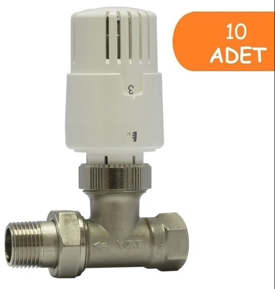 10 Adet ECA TRV4 Termostatik Düz Radyatör Valfi Petek Vanası 602120756 ürün görseli 1