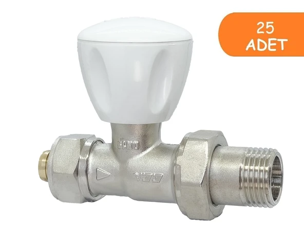 25 Adet ECA RV3 1/2 Düz Radyatör Valfi Pex Petek Havlupan Vanası 602120722 ürün görseli 1