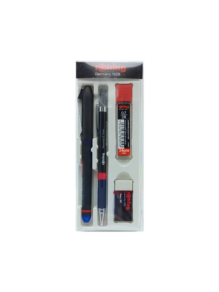 Rotring Vısumax 4'lü Ofis Seti Mavi Roller + Min + Silgi - 0.7 Mm ürün görseli 1