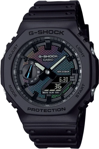 CASIO G-SHOCK GA-2100RW-1ADR SİYAH SİLİKON KORDON ANALOG/DİJİTAL ERKEK KOL SAATİ ürün görseli 1