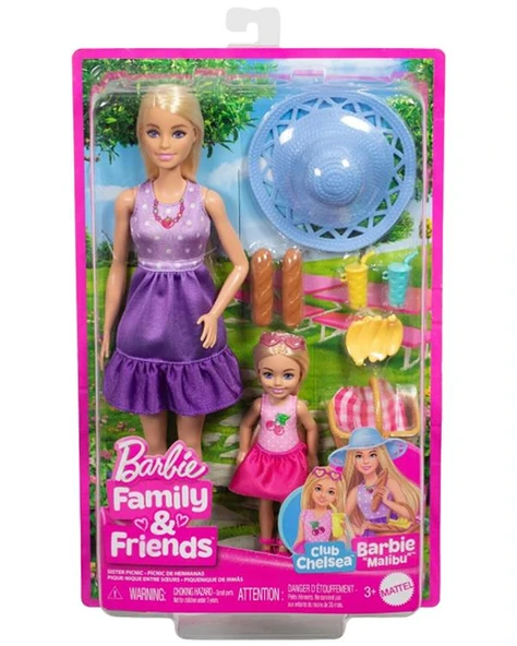 Barbie Malibu ve Chelsea Piknik Oyun Seti JBF43 ürün görseli 1