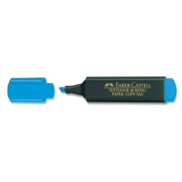 Faber Castell Fosforlu Kalem 1548 Mavi  - 10 Adet ürün görseli 1