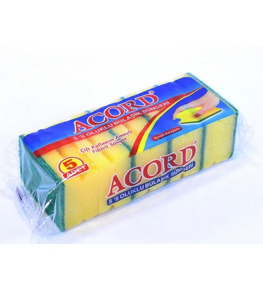 Acord 5 li Oluklu Bulaşık Süngeri - Resim 2