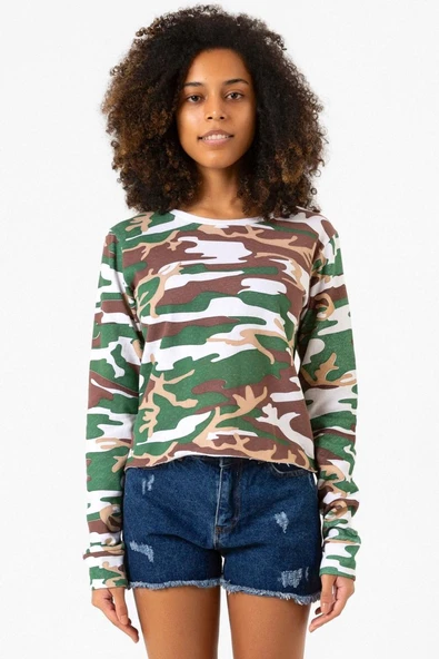 Kamuflaj Ekstra Uzunkol Sweatshirt ürün görseli 1