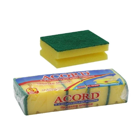 Acord 5 li Oluklu Bulaşık Süngeri - Resim 3
