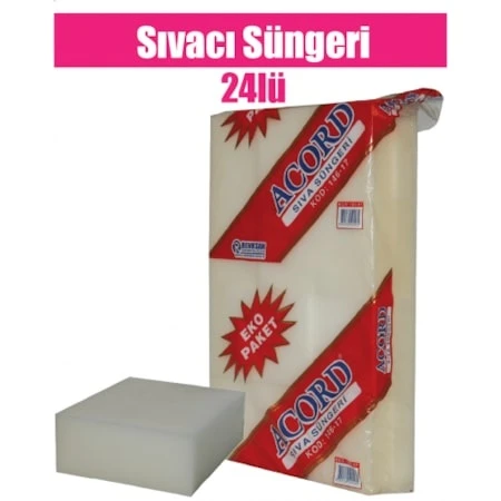Acord Beyaz Temizlik - Sıva - İnşaat Süngeri  (24 Adet) Eko Paket Kod:146-17 ürün görseli 1