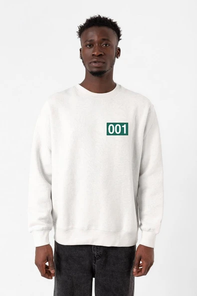 Squid Game Player 001 Beyaz Erkek 2ip Sweatshirt ürün görseli 1