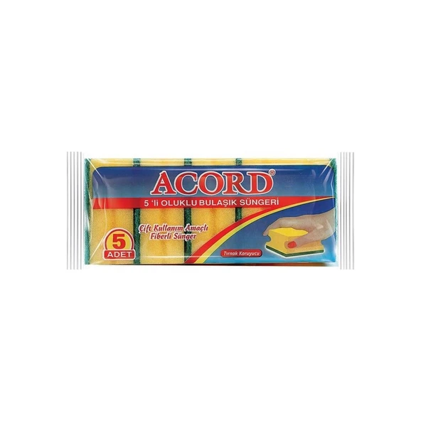 Acord 5 li Oluklu Bulaşık Süngeri ürün görseli 1