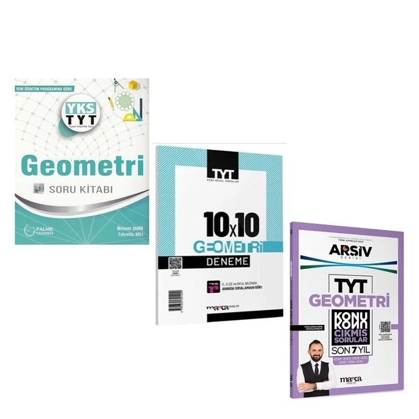 Palme TYT Geometri Soru Bankası ve Marka Deneme ile Çıkmış Sorular Seti 3 Kitap ürün görseli 1