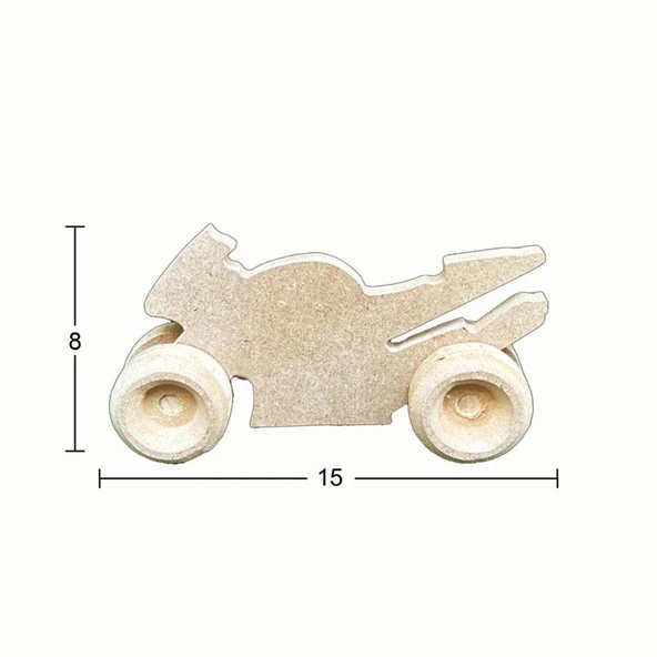 Ahşap Oyuncak Motorsiklet 15x8cm OY101 ürün görseli 1