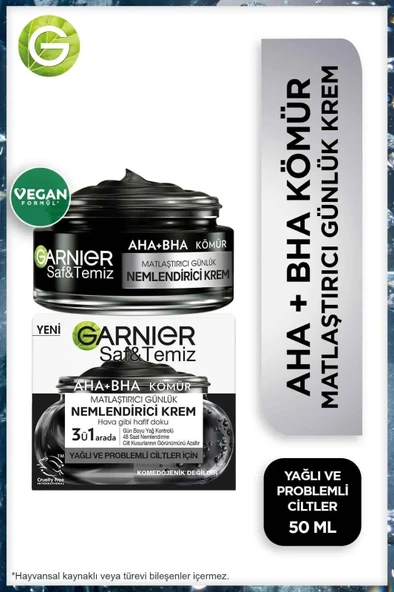 Garnier Saf Ve Temiz Kömür Matlaştırıcı Günlük Nemlendirici Krem 50ml ürün görseli 1