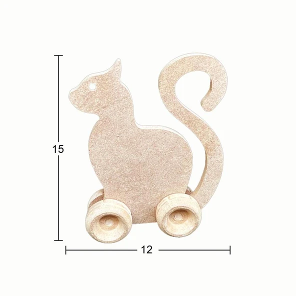 Ahşap Oyuncak Kedi 15x12cm OY108 ürün görseli 1