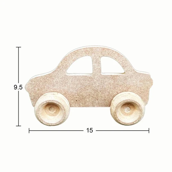 Ahşap Oyuncak Araba 15x9,5cm OY105 ürün görseli 1
