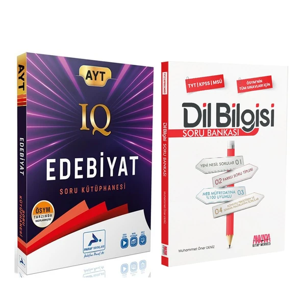 Paraf Yayınları AYT Edebiyat IQ Soru Kütüphanesi ve AKM Dil Bilgisi Soru Bankası Seti 2 Kitap ürün görseli 1