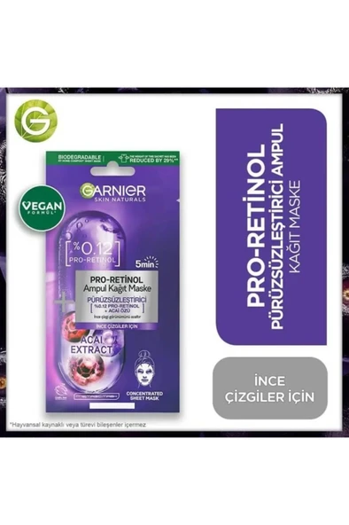 Garnier Pro-retinol Ampoule Maske 19 gr ürün görseli 1