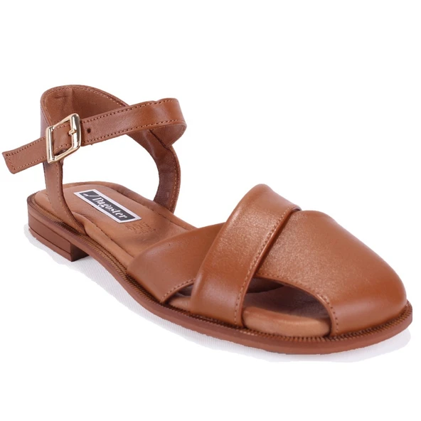 Dagoster DZA07-60216243 Taba Günlük Ortopedik Deri Spor Kadın sandalet ürün görseli 1