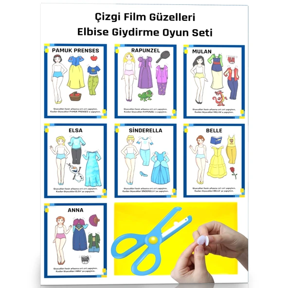 Elbise Giydirme Oyun Aktivitesi (Çizgi Film Güzelleri) ürün görseli 1