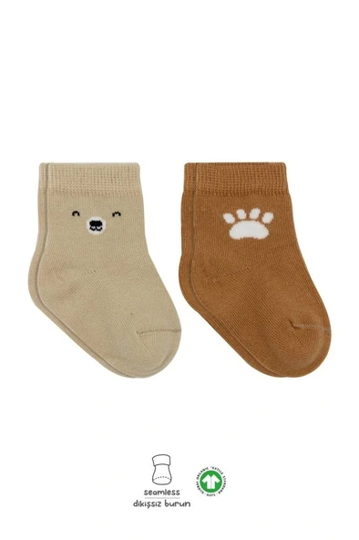 Nessiworld Bistyle Bear Penye Soket Çorap 2'Li BS10116 Bej ürün görseli 1