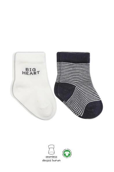 Nessiworld Bistyle Big Heart Penye Soket Çorap 2'Li BS10117 Antrasit ürün görseli 1