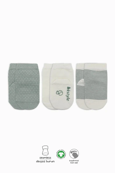 Nessiworld Bistyle Puanlı Kaymaz Penye Soket Çorap 3'Lü BS10108 Nil ürün görseli 1
