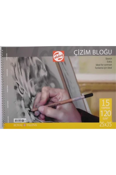 TALENS ÇİZİM DEFTERİ 25 x 35 - 120 GR - 15 YP - SPİRALLİ ürün görseli 1