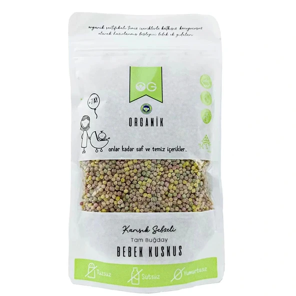 Nessiworld OG Natural Organik Karışık Sebzeli Tam Buğday Bebek Kuskus 250 Gr ürün görseli 1
