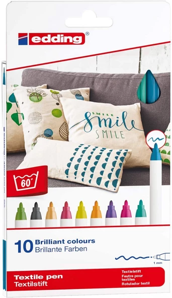 Edding 4600 10'lu Kumaş Kalemi Set - Fun ürün görseli 1