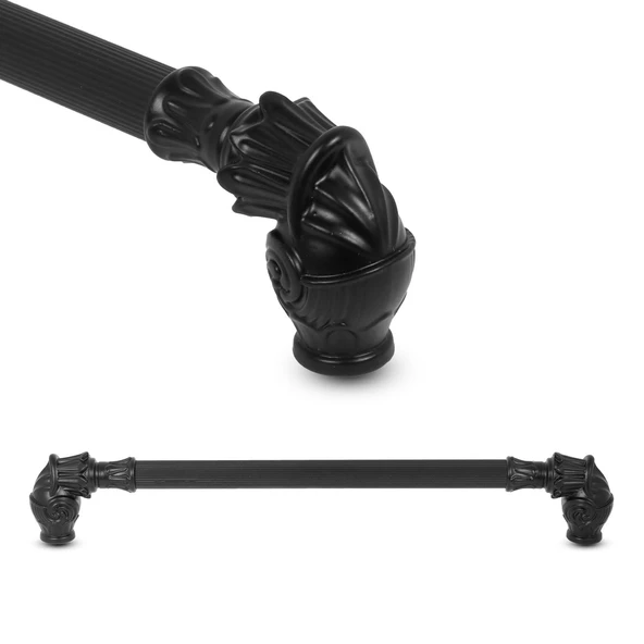 Alyans Çekmece Dolap Dolabı Kulpu Kulbu (192 MM-192.2 CM) Siyah Rustik Metal Kulpları Mobilya Mutfak ürün görseli 1