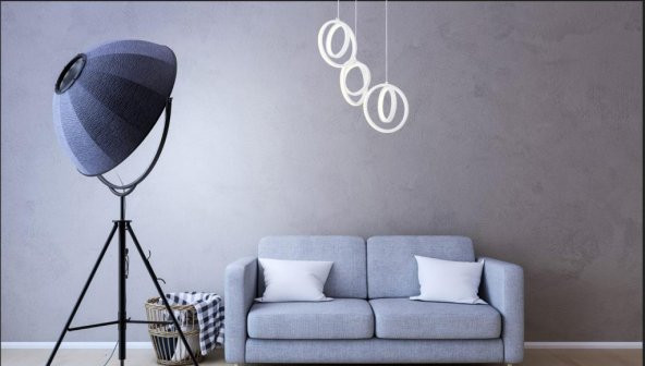 Eray Aydınlatma 1909-3 Beyaz 3 lü Led Avize - Resim 2