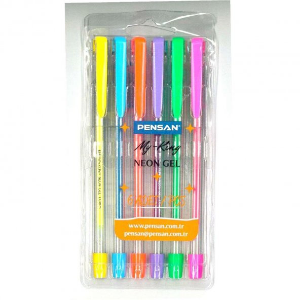 Neon Jel Kalem 6 Renk Fosforlu Pensan 6 Renk Neon Jel Kalem Pensan My King Neon Gel ürün görseli 1