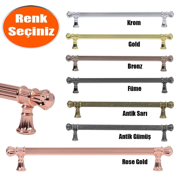 Akbatı Çizgili Çekmece Dolap Kapak Kulpu Kulbu 224 mm Rustik Metal Kulp ürün görseli 1