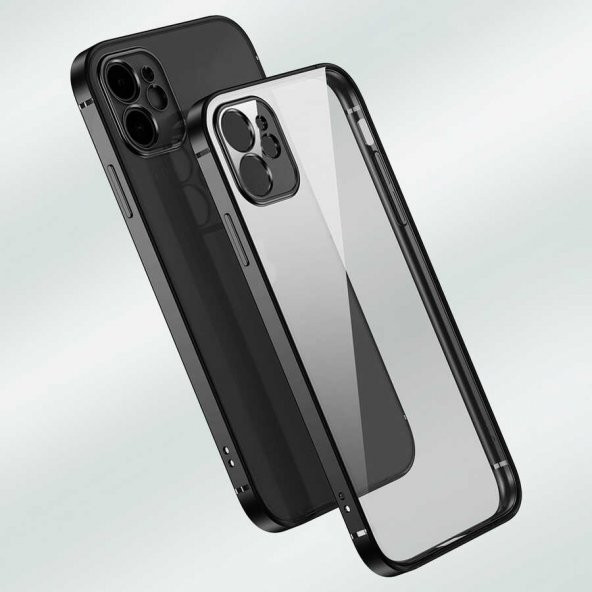 iPhone 12 Pro Max Kılıf Gbox Matte Electroplated Silikon - Resim 7